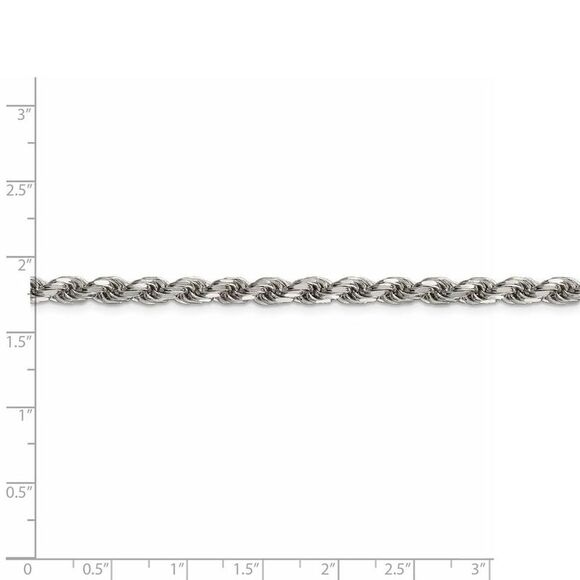 4.6mm, Sterling Silver Diamond Cut Solid Rope Chain Necklace, 22 Inch - Picture 5 of 8
